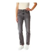 Levi's Hög Midja Slim-Fit Straight Jeans Gray, Dam