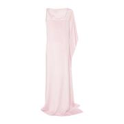 Max Mara Rosa Silke Draperad Klänning Pink, Dam