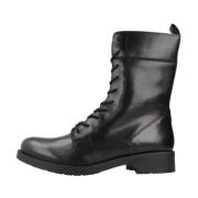 Geox Stiliga Lace-up Boots för Kvinnor Black, Dam