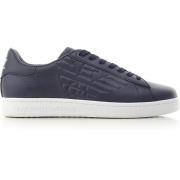 Emporio Armani EA7 Blå Marin Sneakers Rund Tå Snörning Blue, Herr