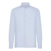 Boggi Milano Slim Fit Polo Shirt i Filo Di Scozia Pique Blue, Herr