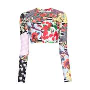 Moschino Patchwork Cropped Top Multicolor, Dam