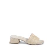 Dee Ocleppo Raffia Mule Sandal Beige, Dam