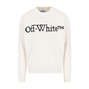 Off White Vit Sweater Kollektion White, Herr