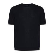 Malo Nattblå Bomull T-shirt Black, Herr