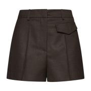 Blanca Vita Bruna Shorts med Bältesöglor Brown, Dam