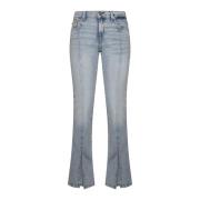 7 For All Mankind Blå Bootcut Denim Jeans Blue, Dam