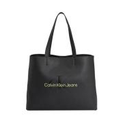 Calvin Klein Multifärgad Shopper Väska Black, Dam