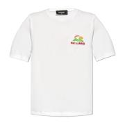 Dsquared2 Tryckt T-shirt White, Dam