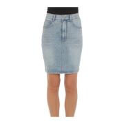 Moschino Denimkjol - Trendigt Modeval Blue, Dam