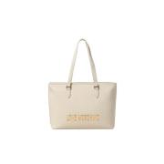 Moschino Elegant Avorio Läder Shopper Väska Beige, Dam