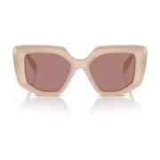 Prada Opal Rosa Solglasögon Oregelbunden Form Pink, Unisex