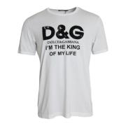 Dolce & Gabbana King Print Bomull Crewneck T-shirt White, Herr
