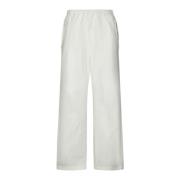 Jil Sander Elastisk Midja Bred Ben Byxor White, Herr