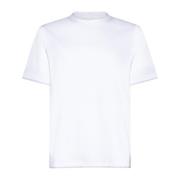 Brunello Cucinelli Vit Bomull Jersey Crew Neck T-shirts White, Herr