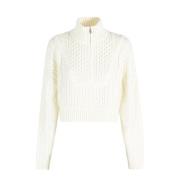 Staud Stilren Cropped Sweater Beige, Dam