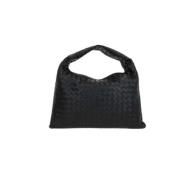 Bottega Veneta Svart Intrecciato Läder Hobo Väska Black, Dam