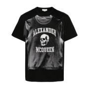 Alexander McQueen Svart Grafiskt Tryck T-shirt Multicolor, Herr