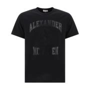 Alexander McQueen Svart T-shirt med Logotyp och Skalle Black, Herr