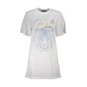 Cavalli Class Vit Bomull Topp med Kortärmad T-Shirt White, Dam