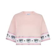 Chiara Ferragni Collection Maxi Logomania Crop T-shirt Pink, Dam