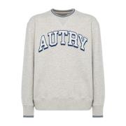 Autry Grå Logo Sweatshirt - Avslappnad passform Gray, Herr