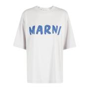 Marni Avslappnad Bomull T-shirt Gray, Dam