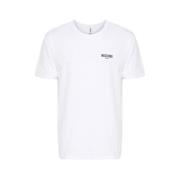 Moschino Vit Logotyp Bomull T-shirt White, Herr