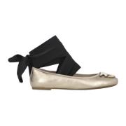 Pinko Läder Ballet Flats Love Birds Diamond Gray, Dam