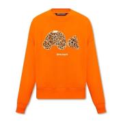 Palm Angels Orange Bomulls Sweatshirt Aw23 Crew Neck Orange, Herr