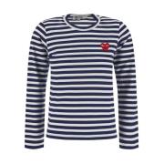 Comme des Garçons Play Randig Navy/Vit Långärmad T-shirt Multicolor, D...