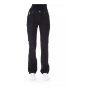 Baldinini Jeans med logoknappar i bomull Black, Dam