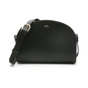 A.p.c. Läder Crossbody-väska med Guldtonat Logotyp Black, Dam