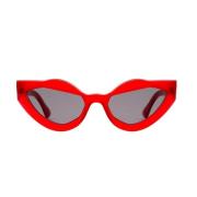 Kuboraum Cat-eye solglasögon med vågmönster Red, Unisex