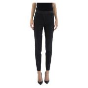 Doris S Slim Fit Högmidjade Byxor Black, Dam