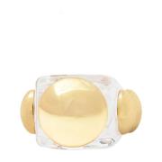 LA Manso Osynlig Ring Stilren Minimalistisk Design Yellow, Dam