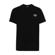 A.p.c. Ekologisk Bomull Broderad Logotyp T-shirt Black, Herr