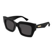 Bottega Veneta Fyrkantiga solglasögon - Sofistikerat design Black, Uni...
