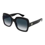 Gucci Fyrkantiga solglasögon Trendy Urban Style Black, Unisex