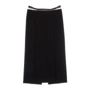 Helmut Lang Elegant Front-Slit Skirt Black, Dam