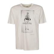 C.p. Company Vit Bomull T-shirt för Män Beige, Herr