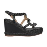 Alma EN Pena Orm Kil Sandal med Flätad Detalj Black, Dam