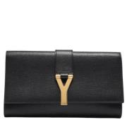 Yves Saint Laurent Vintage Pre-owned Laeder kuvertvskor Black, Dam