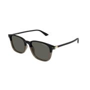 Montblanc Stiliga svarta solglasögon med gråa linser Black, Unisex
