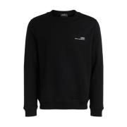 A.p.c. Svart Bomull Herr Sweatshirt med Vitt Logotyp Black, Herr