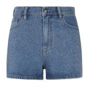 Rotate Birger Christensen Glittrande Denim Shorts Blue, Dam