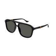 Gucci Svart Grå Solglasögon Gg1494S 001 Black, Herr