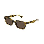Gucci Stiliga solglasögon i gult och brunt Multicolor, Herr