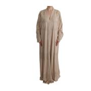 Dolce & Gabbana Blommig Spets Kaftan Klänning Beige, Dam