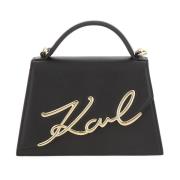 Karl Lagerfeld Signature 2.0 Crossbody Väska i Svart/Guld Black, Dam